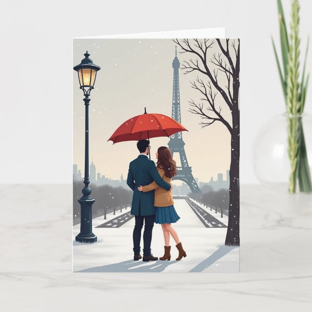 Carte de la Tour Eiffel Romance d'Hiver (Devant)