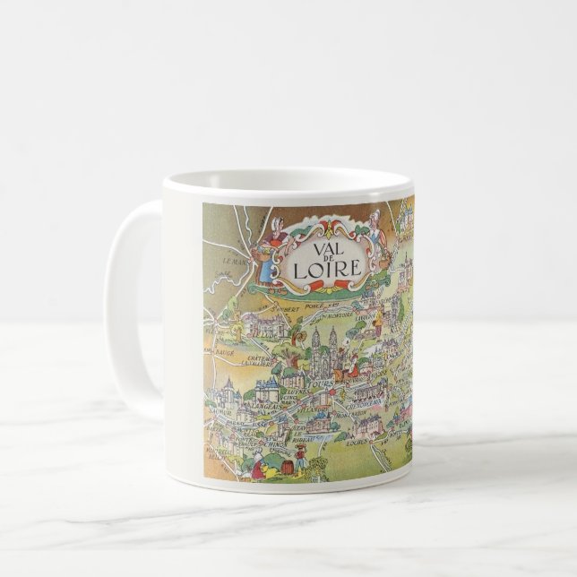 Carte de la Vallée de la Loire de France Mug (Devant gauche)
