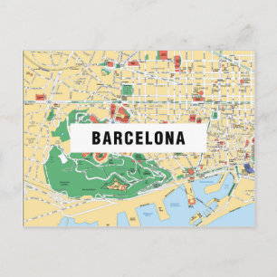 CARTE DE LA VILLE CARTES POSTALES ♥ Barcelone