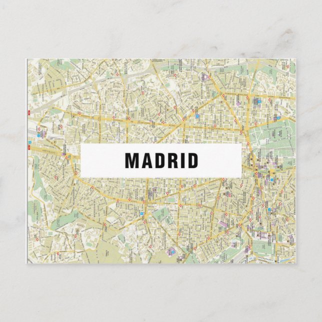 CARTE DE LA VILLE CARTES POSTALES ♥ Madrid (Devant)