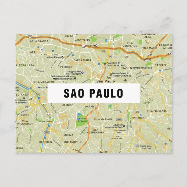CARTE DE LA VILLE CARTES POSTALES ♥ Sao Paulo (Devant)