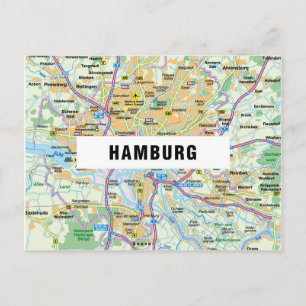CARTE DE LA VILLE CARTES POSTCARDS ♥ Hambourg