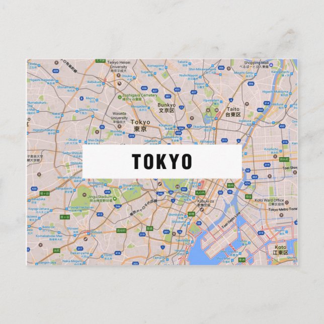 CARTE DE LA VILLE CARTES POSTCARDS ♥ Tokyo (Devant)