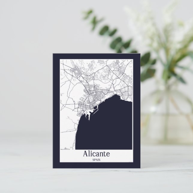 Carte de la ville d'Alicante Espagne (Debout devant)