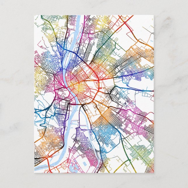 Carte de la ville de Budapest Hongrie (Devant)