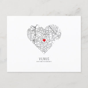  Carte de la ville de Heart Vilnius (Lituanie) 