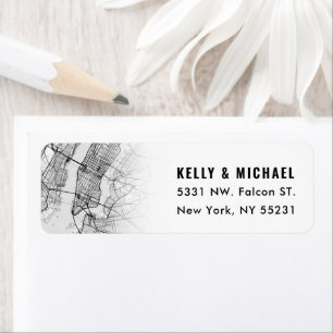 Carte de la ville de New York Étiquette de retou