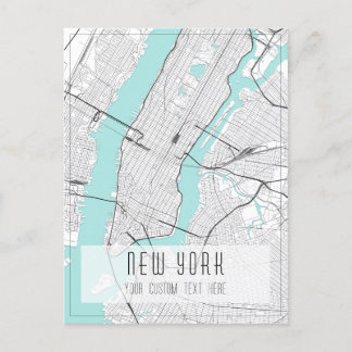 Carte de la ville de New York, noir, blanc et bleu