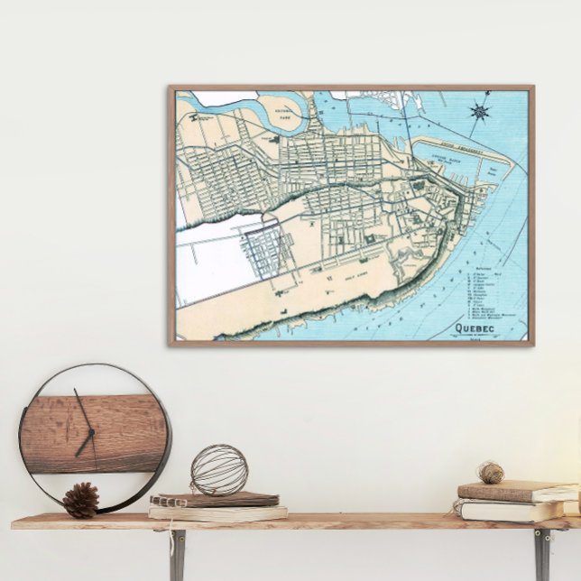 Carte de la ville de Québec 1906 Poster brillant (Créateur téléchargé)