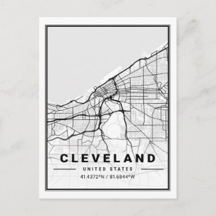 Carte de la ville de voyage de Cleveland Ohio USA