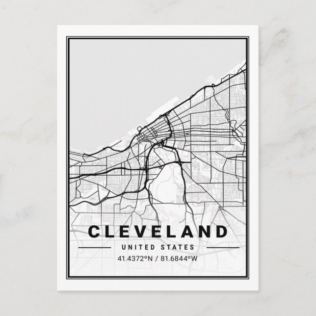 Carte de la ville de voyage de Cleveland Ohio USA (Devant)