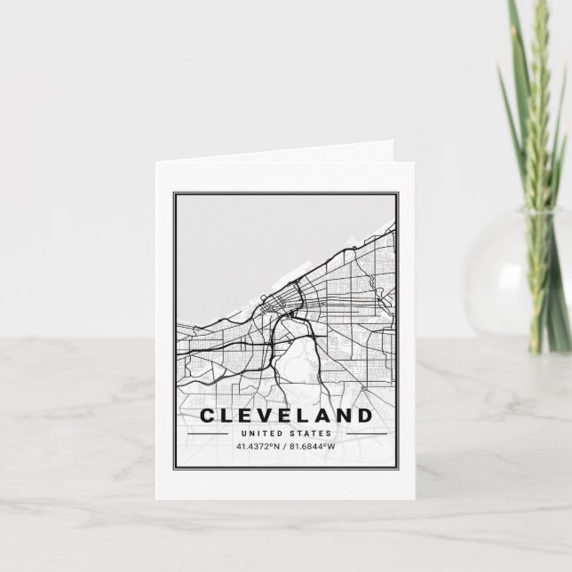 Carte de la ville de voyage de Cleveland Ohio USA (Devant)