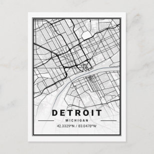 Carte de la ville de voyage de Detroit Michigan US