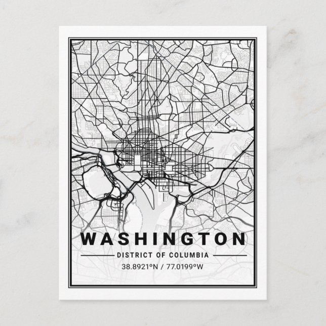 Carte de la ville de voyage de Washington DC USA (Devant)
