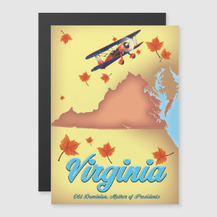 Carte de l'affiche de voyage de Virginia State ret