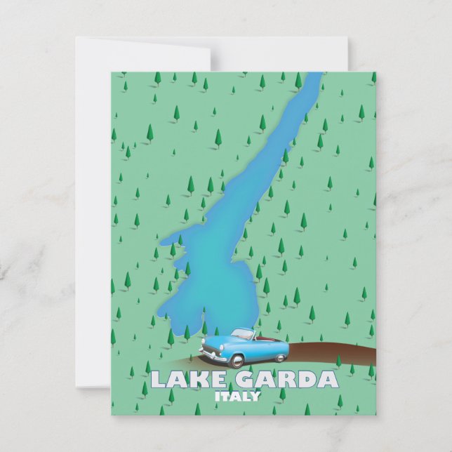 Carte de l'affiche de voyage du lac de Garde Itali (Devant)