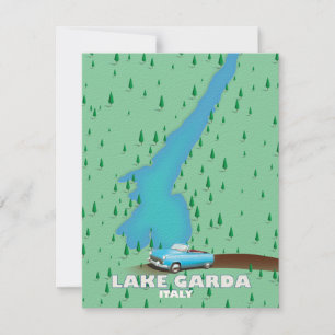 Carte de l'affiche de voyage du lac de Garde Itali