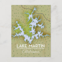 Carte de l'affiche touristique du lac Martin Alaba