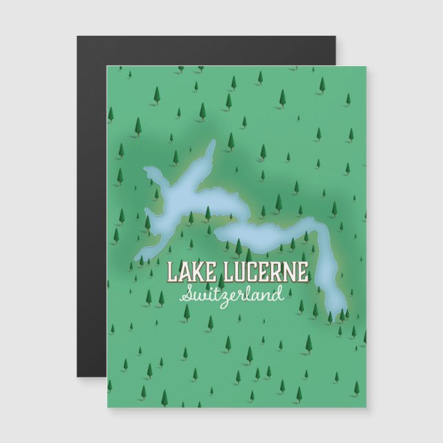 Carte de l'affiche voyage du lac Lucerne Suisse (Devant / Derrière)