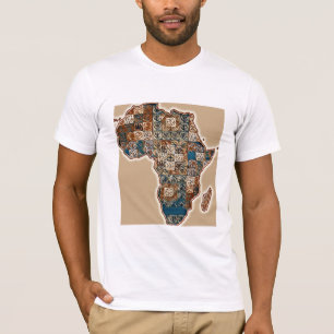 Carte de l'Afrique Abstraite Motif T-shirt Design