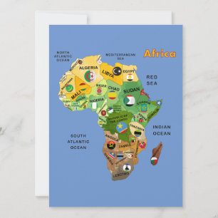 Carte de l'Afrique avec drapeaux