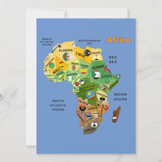 Carte de l'Afrique avec drapeaux