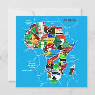 Carte de l'Afrique avec drapeaux
