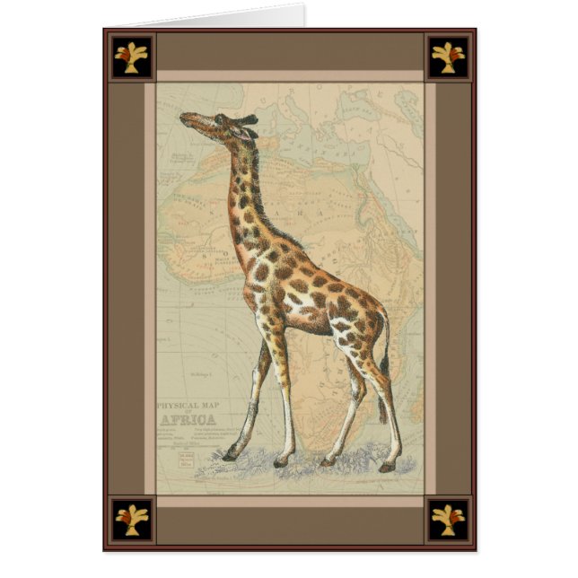 Carte de l'Afrique et une girafe (Devant)