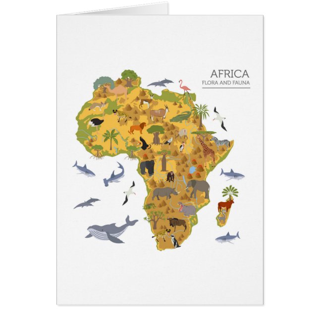 Carte de l'Afrique | Flora et faune (Devant)