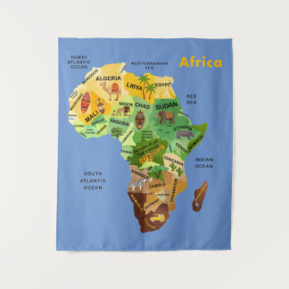Carte de l'Afrique Tapisserie
