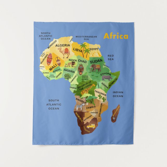 Carte de l'Afrique Tapisserie (Devant)