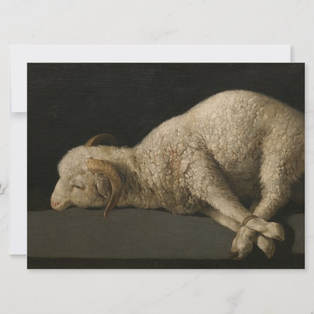 Carte de l'agneau de Dieu (Agnus Dei) (animal sacr (Devant)