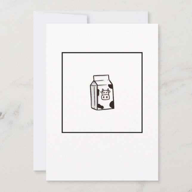 carte de lait de vache, invitation drôle (Devant)