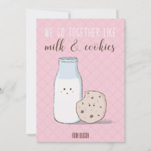 Carte de lait et de biscuits Valentine en classe