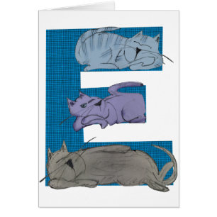 Carte de l'alphabet E de chat