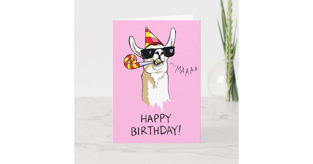 Carte De Lama De Partie De Joyeux Anniversaire Zazzle Fr