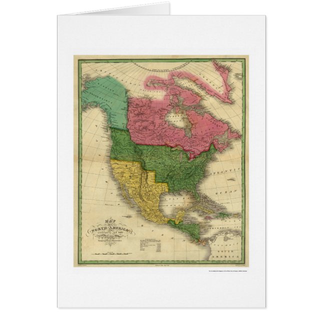 Carte de l'Amérique du Nord par le CAD. Vance 1826 (Devant)