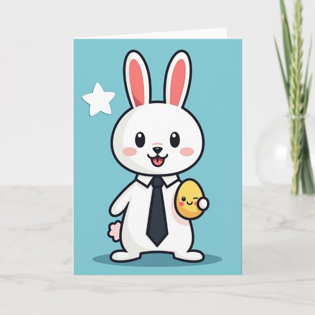 Carte de l'ami lapin joyeux (Devant)