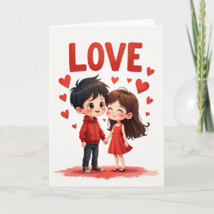 Carte de l'Amour de Couple Mignon