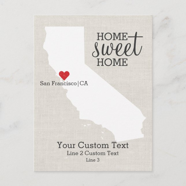 Carte de l'amour de la Californie Maison Douce Mai (Devant)
