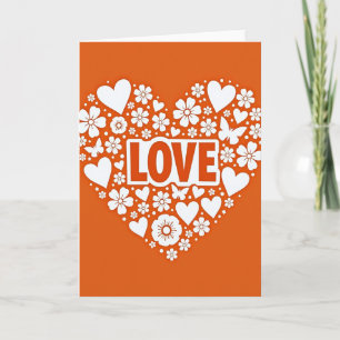 Carte de l'amour romantique cœurs fleurs