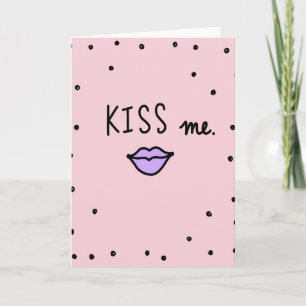 Carte de l'amour romantique rose Kiss