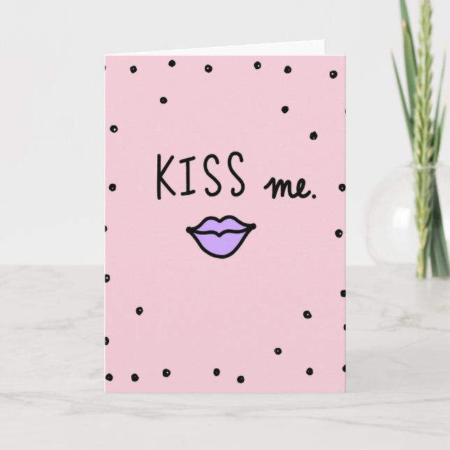 Carte de l'amour romantique rose Kiss (Devant)