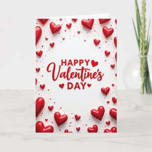 Carte de l'amour romantique rouge Coeurs
