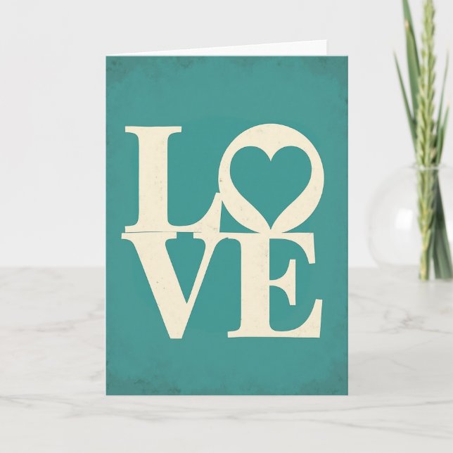 Carte de l'Amour Romantique Turquoise (Devant)