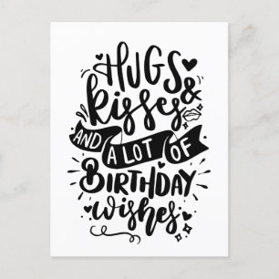 Carte de l'année Hugs Kisses & Birthday Wishes