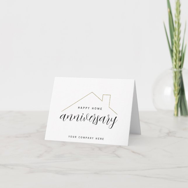 Carte de l'anniversaire de la maison à ligne de to (Devant)
