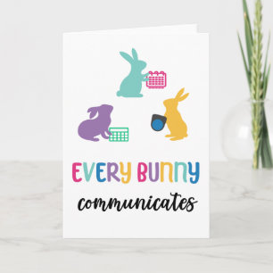 Carte de lapin AAC Pâques 'Chaque lapin communique