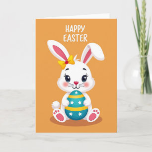 Carte de lapin de Pâques en or faux
