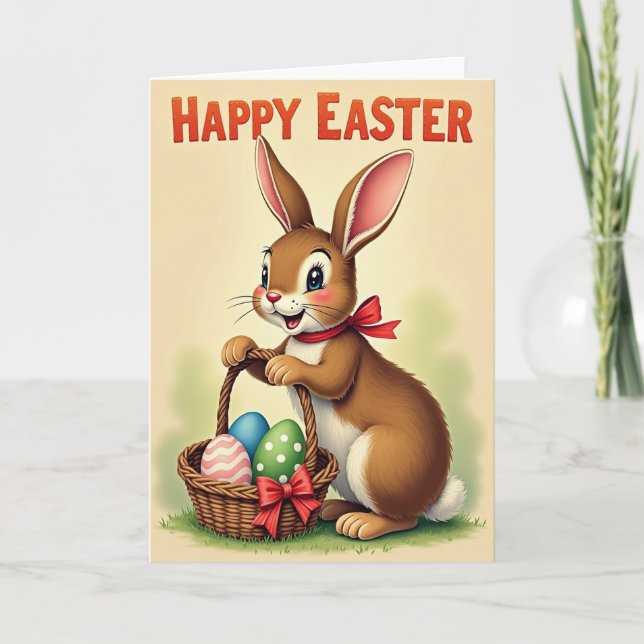 Carte de Lapin de Printemps Joyeux (Devant)